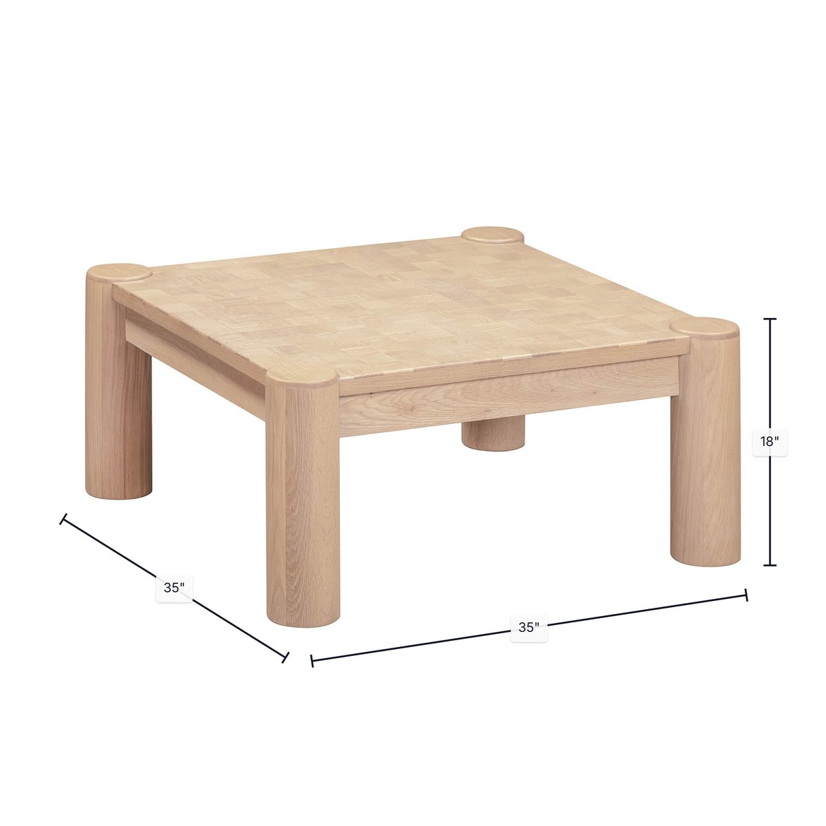 LH Home Checkerboard Wooden Square Coffee Table
