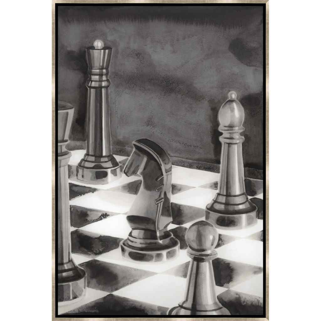 Leftbank Art Checkmate Ink Hand Crafted Canvas Art