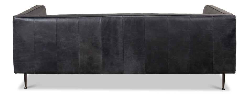 Chesterfield Lexington Sofa Nottinghill Grey Leather-Sofas & Loveseats-Sarreid-LOOMLAN