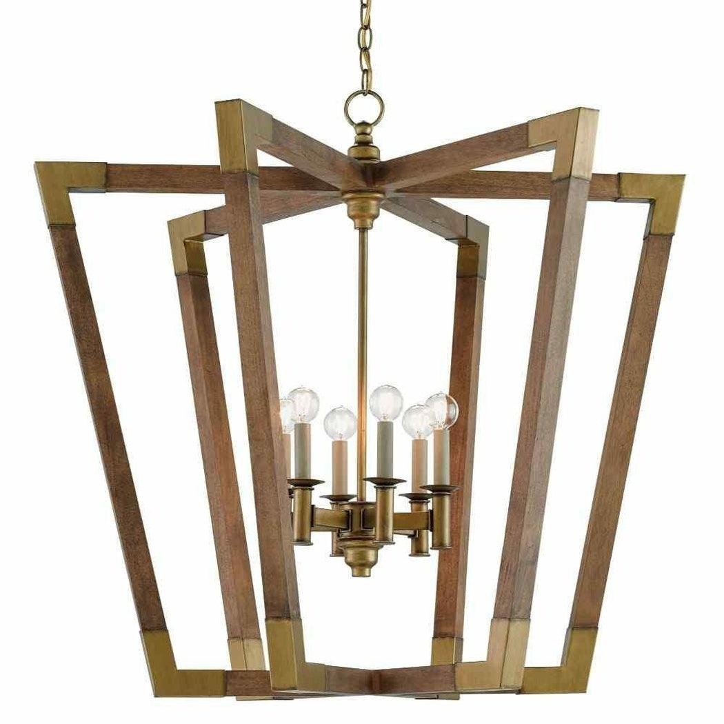 Chestnut Brass Bastian Large Lantern Lanterns Sideboards and Things By Currey & Co