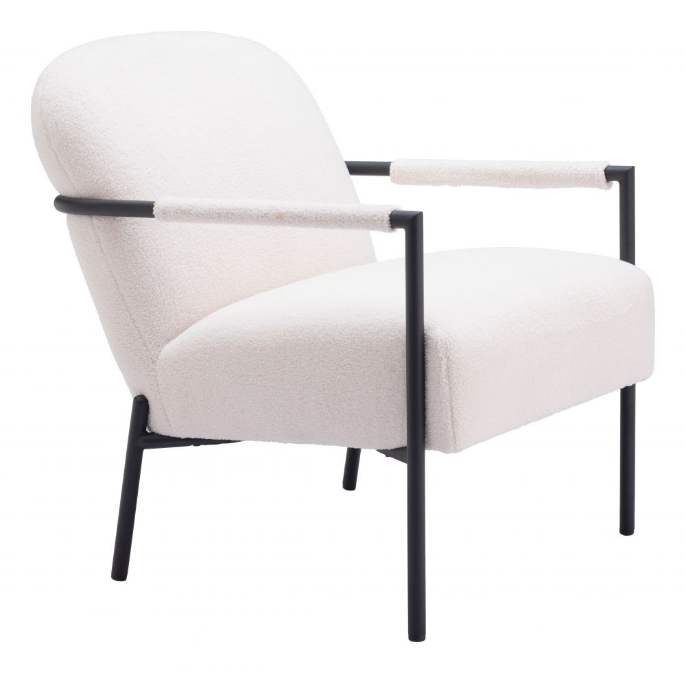Zuo Modern Chicago Ivory Fabric Accent Chair