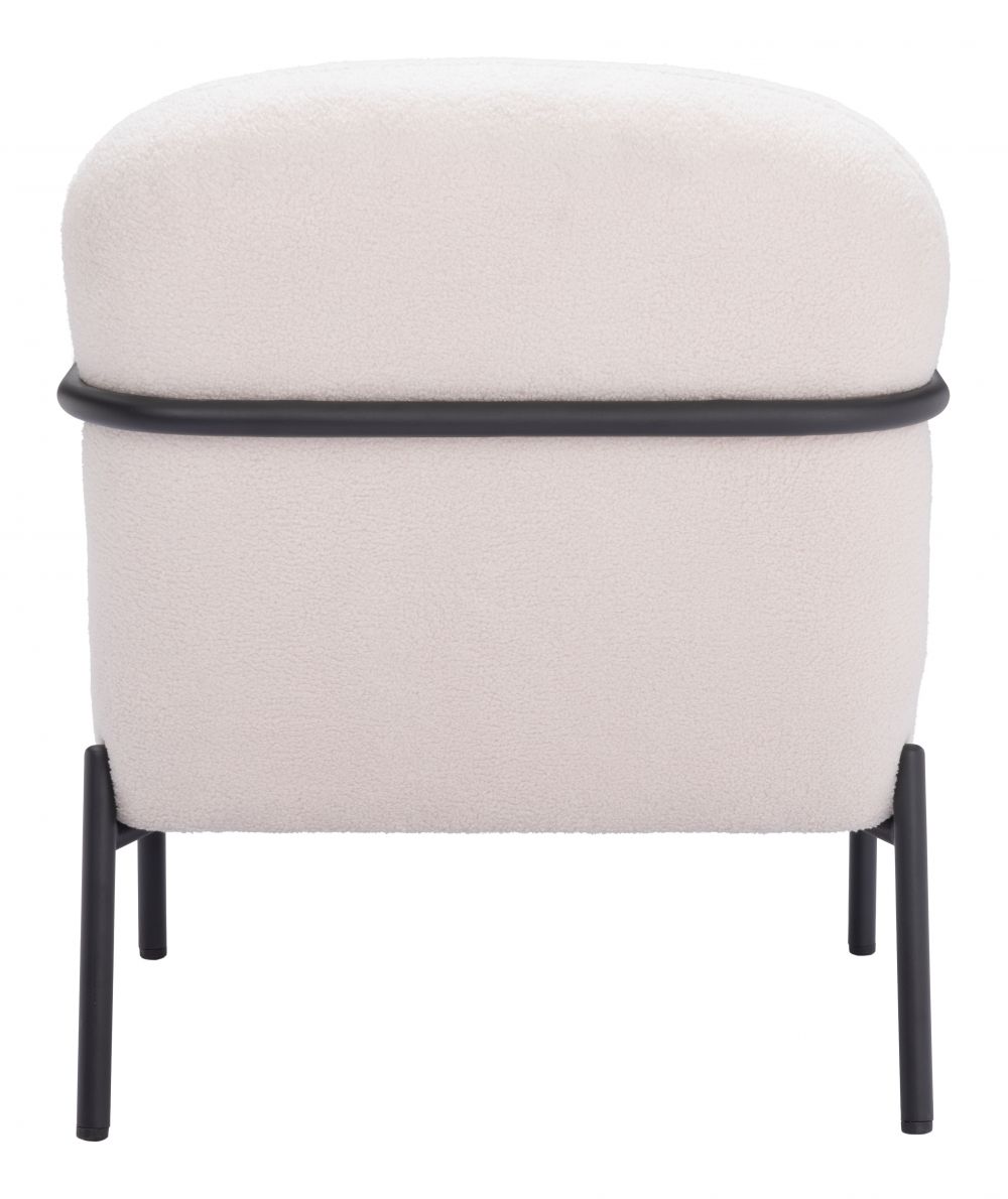 Zuo Modern Chicago Ivory Fabric Accent Chair