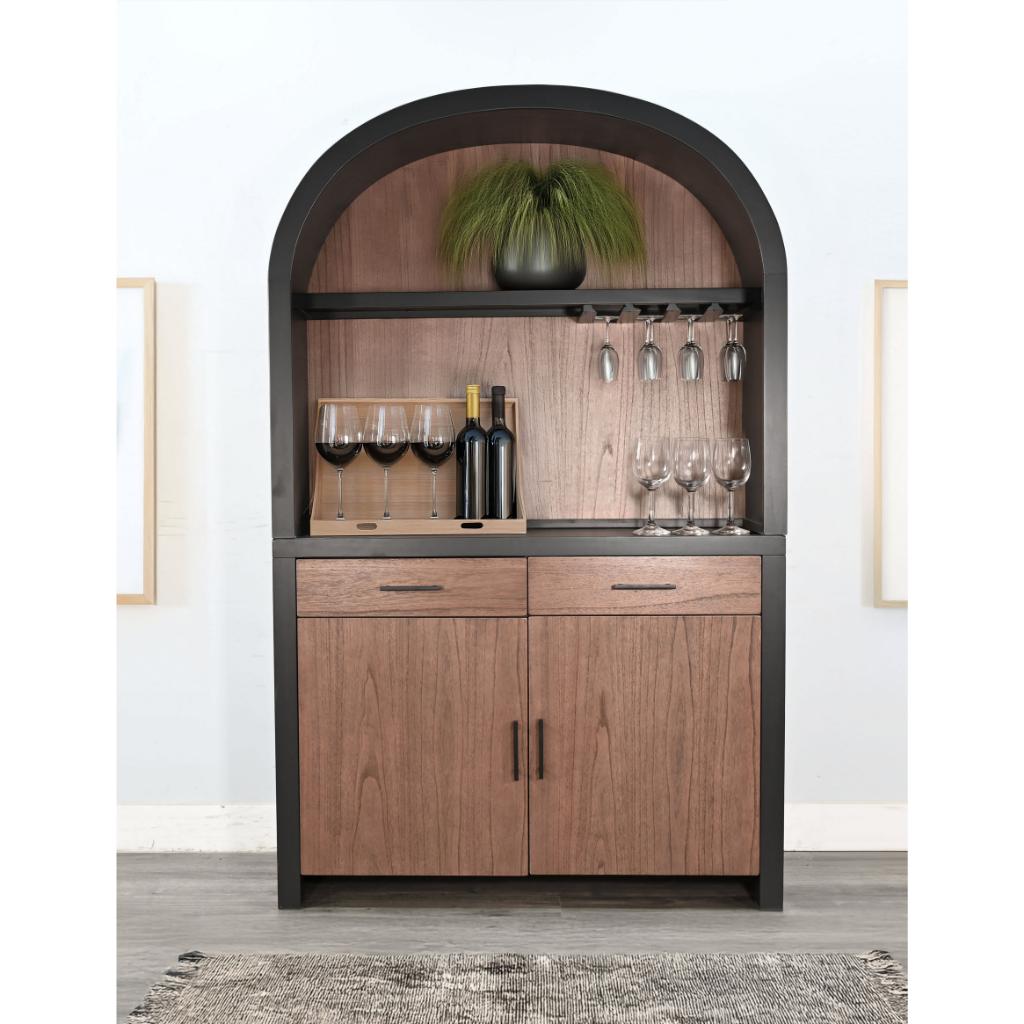 Sunny D Chill Wooden Arch Home Bar Cabinet