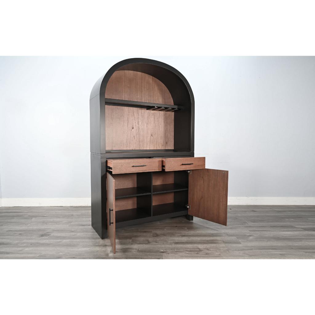 Sunny D Chill Wooden Arch Home Bar Cabinet