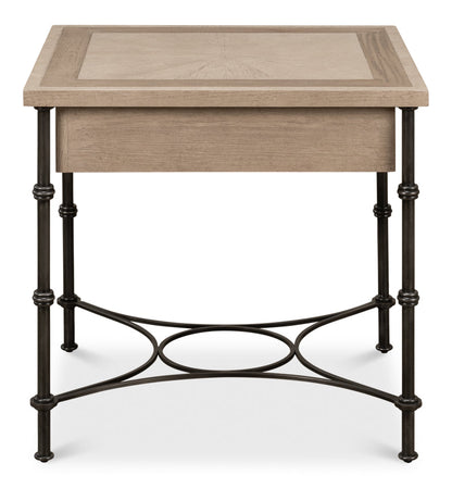 Chisholm Equestrian Side Table Barn Grey-Side Tables-Sarreid-LOOMLAN