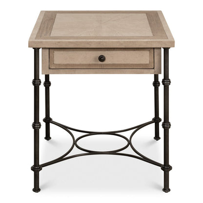 Chisholm Equestrian Side Table Barn Grey-Side Tables-Sarreid-LOOMLAN