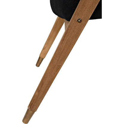 Noir Chloe Natural Teak Wood Chair Black Caning