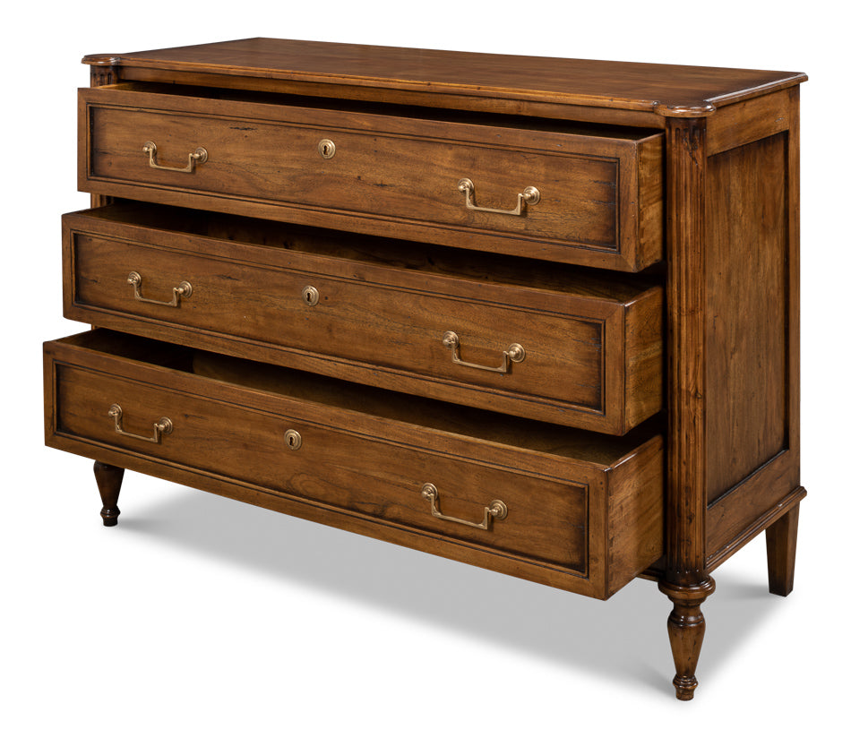 Ciborium Chest Of 3 Drawers Fruitwood-Chests-Sarreid-LOOMLAN