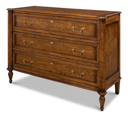 Ciborium Chest Of 3 Drawers Fruitwood-Chests-Sarreid-LOOMLAN