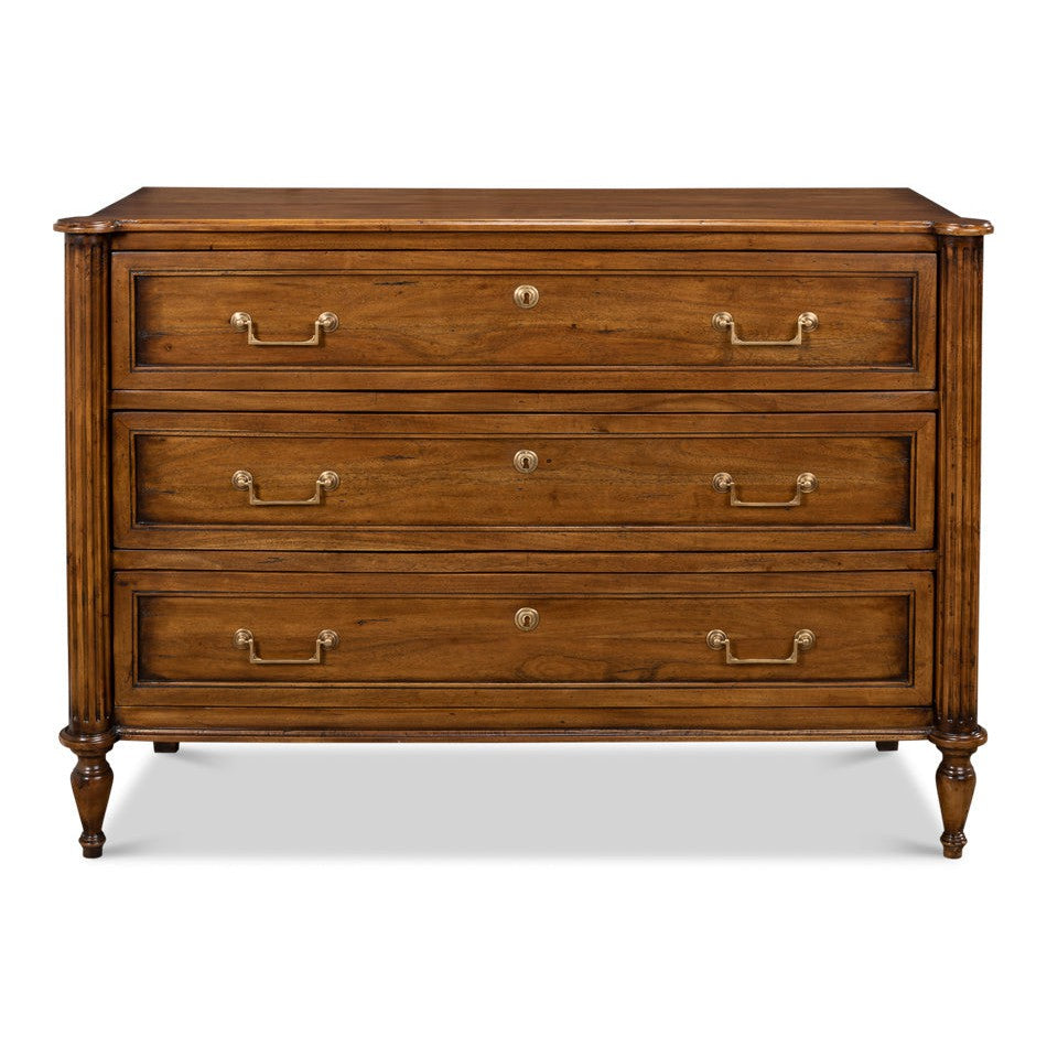 Ciborium Chest Of 3 Drawers Fruitwood-Chests-Sarreid-LOOMLAN