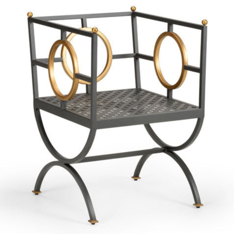 Chelsea House Circle Grey Steel Frame Chair