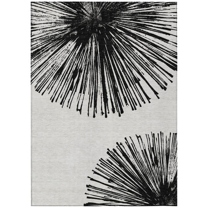 Addison Rugs Circles Black Washable Indoor-Outdoor Rug