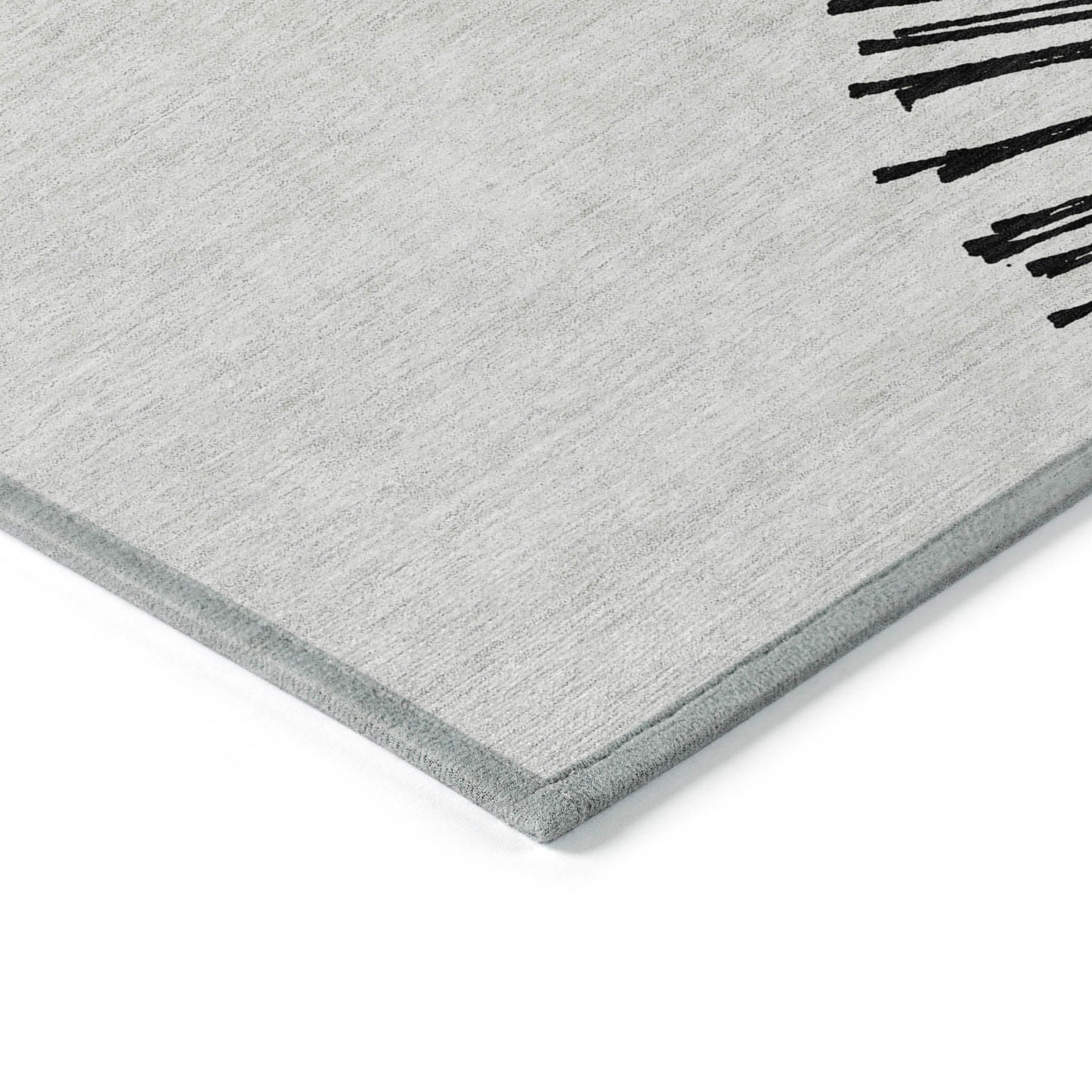 Addison Rugs Circles Black Washable Indoor-Outdoor Rug