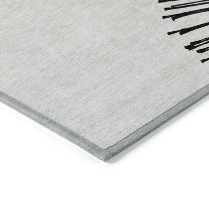 Addison Rugs Circles Black Washable Indoor-Outdoor Rug