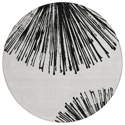 Addison Rugs Circles Black Washable Indoor-Outdoor Rug