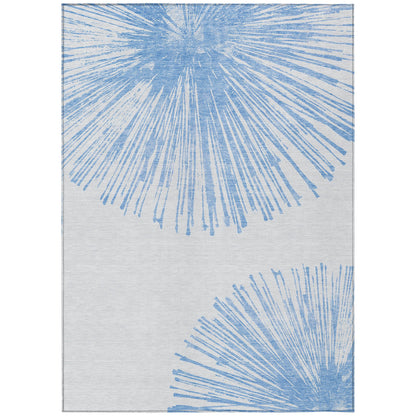 Addison Rugs Circles Blue Washable Indoor-Outdoor Rug