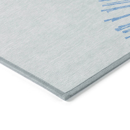 Addison Rugs Circles Blue Washable Indoor-Outdoor Rug