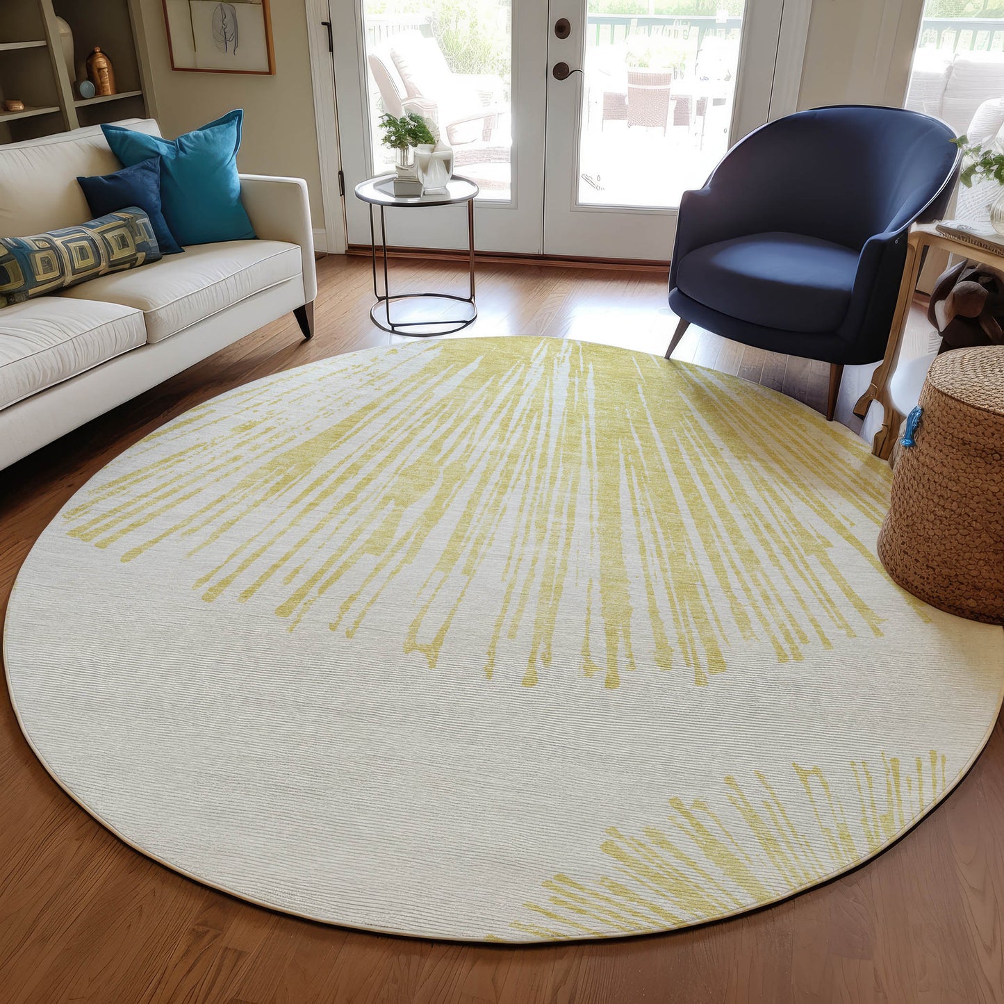 Addison Rugs Circles Beige Washable Indoor-Outdoor Rug