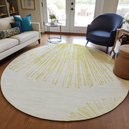 Addison Rugs Circles Beige Washable Indoor-Outdoor Rug