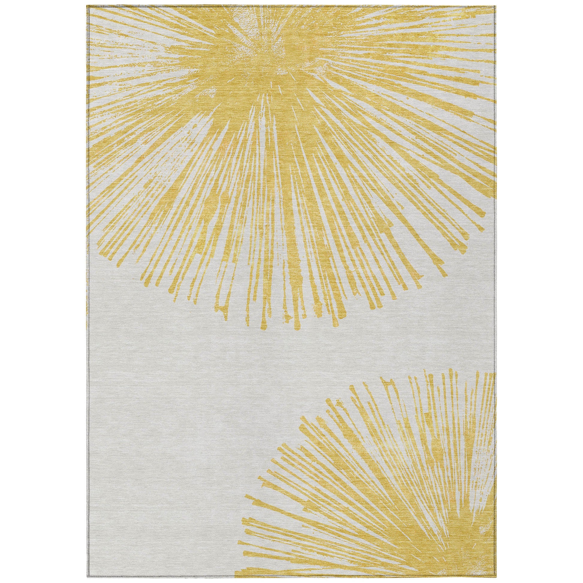 Addison Rugs Circles Gold Washable Indoor-Outdoor Rug