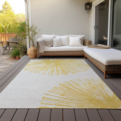 Addison Rugs Circles Gold Washable Indoor-Outdoor Rug