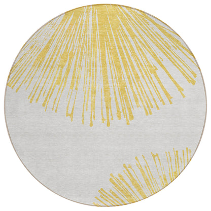Addison Rugs Circles Gold Washable Indoor-Outdoor Rug
