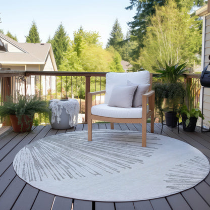 Addison Rugs Circles Grey Washable Indoor-Outdoor Rug