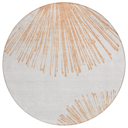 Addison Rugs Circles Salmon Washable Indoor-Outdoor Rug