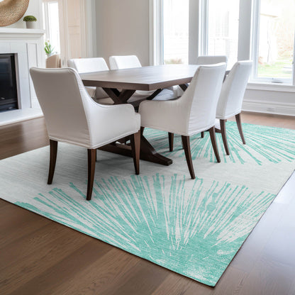 Addison Rugs Circles Teal Washable Indoor-Outdoor Rug