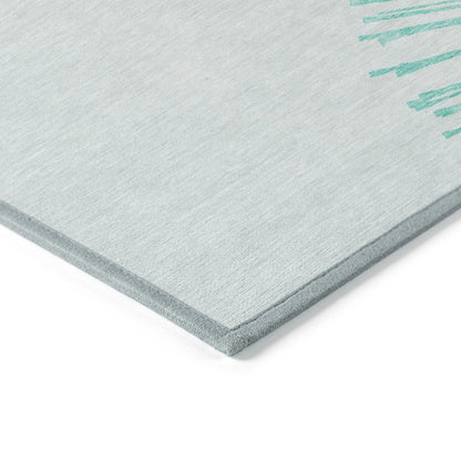 Addison Rugs Circles Teal Washable Indoor-Outdoor Rug