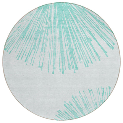 Addison Rugs Circles Teal Washable Indoor-Outdoor Rug