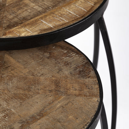 Mercana Clapp Wood Top Nesting Accent Table 2PC