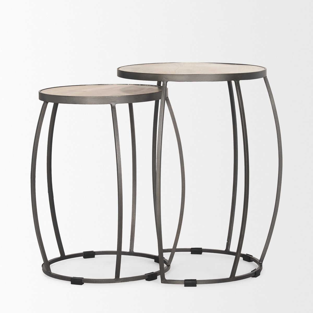 Mercana Clapp Wood Top Nesting Accent Table 2PC