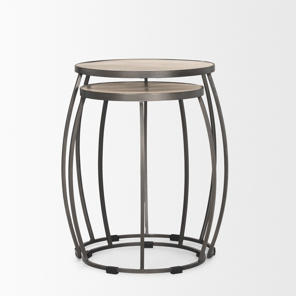 Mercana Clapp Wood Top Nesting Accent Table 2PC