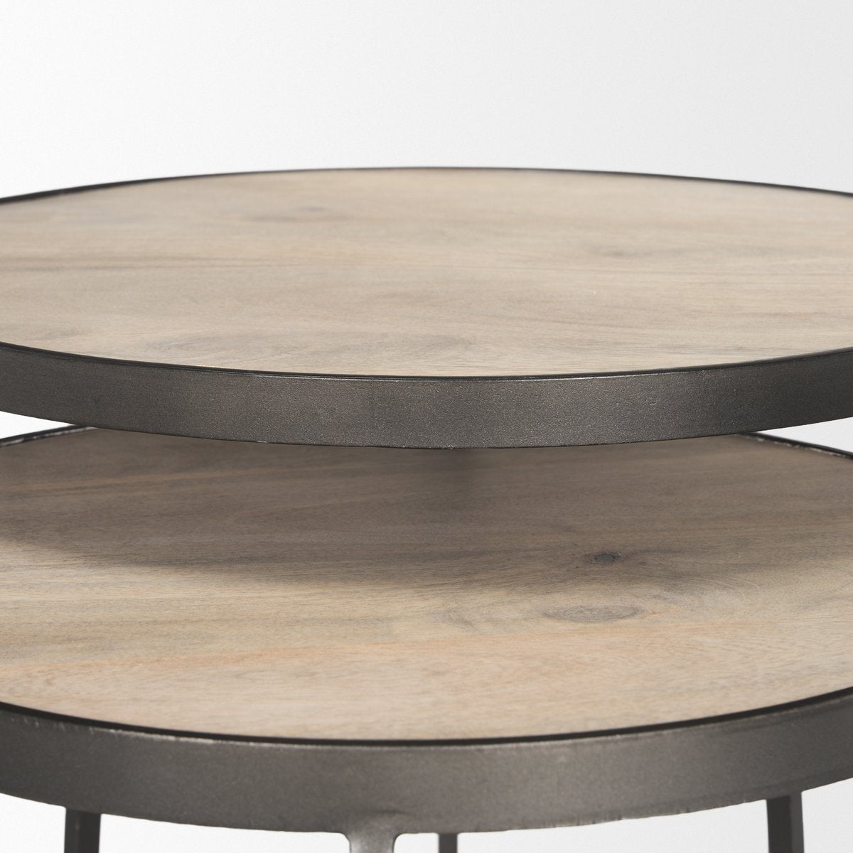 Mercana Clapp Wood Top Nesting Accent Table 2PC