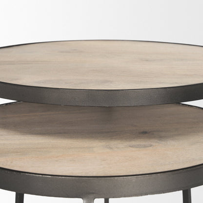 Mercana Clapp Wood Top Nesting Accent Table 2PC