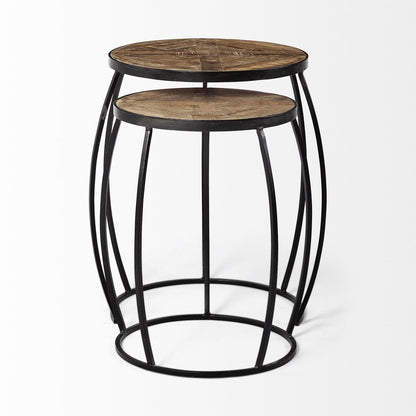 Mercana Clapp Wood Top Nesting Accent Table 2PC
