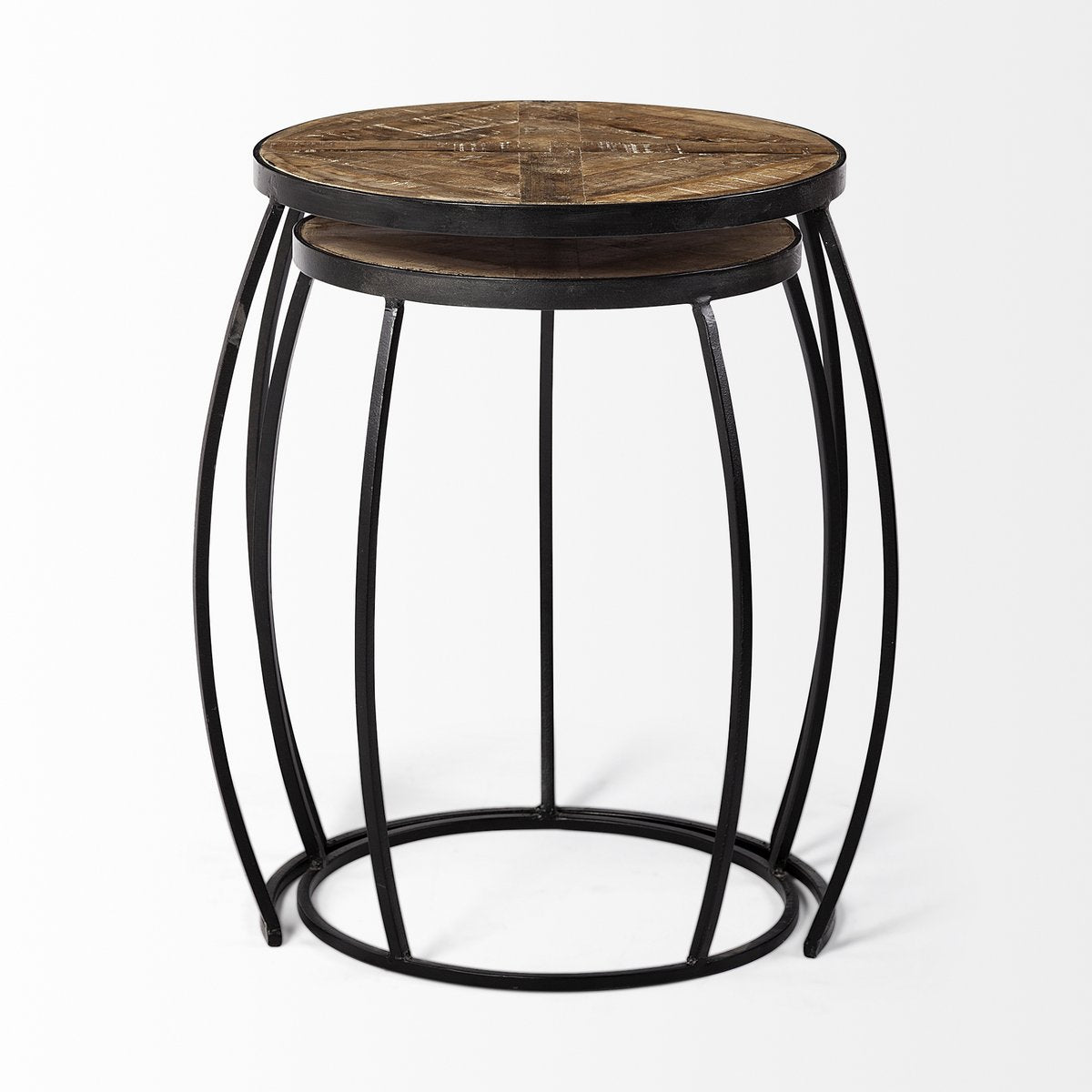 Mercana Clapp Wood Top Nesting Accent Table 2PC