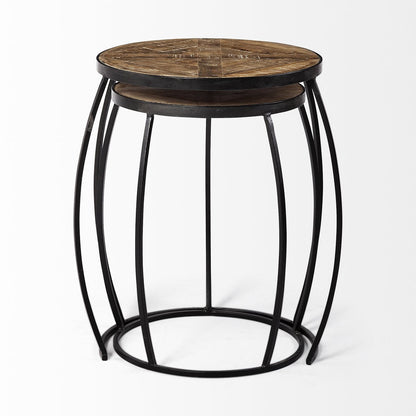 Mercana Clapp Wood Top Nesting Accent Table 2PC