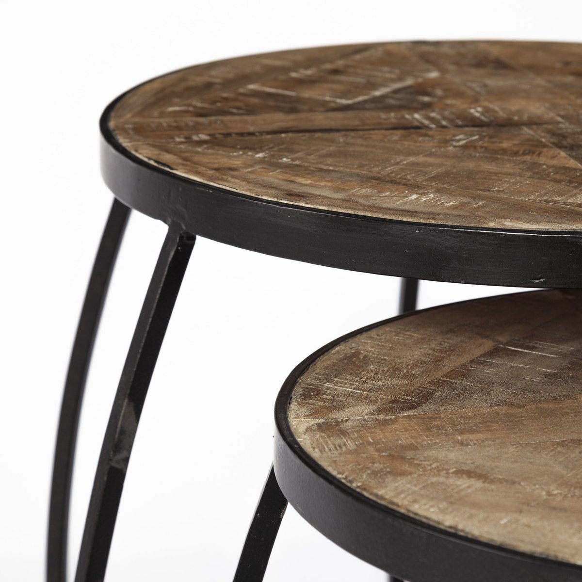 Mercana Clapp Wood Top Nesting Accent Table 2PC