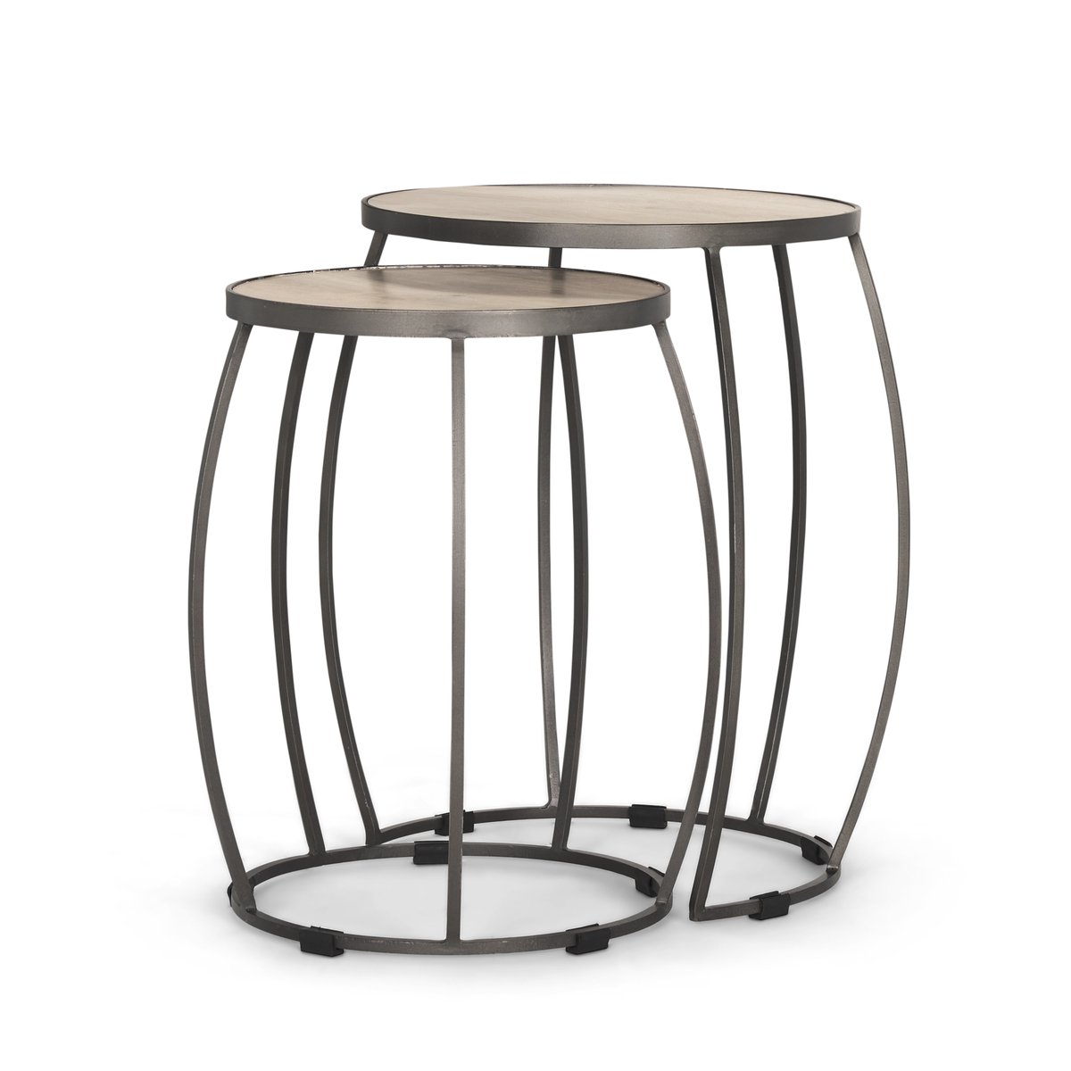 Mercana Clapp Wood Top Nesting Accent Table 2PC