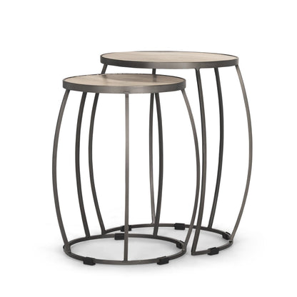 Mercana Clapp Wood Top Nesting Accent Table 2PC