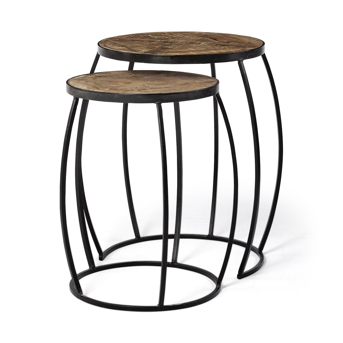 Mercana Clapp Wood Top Nesting Accent Table 2PC