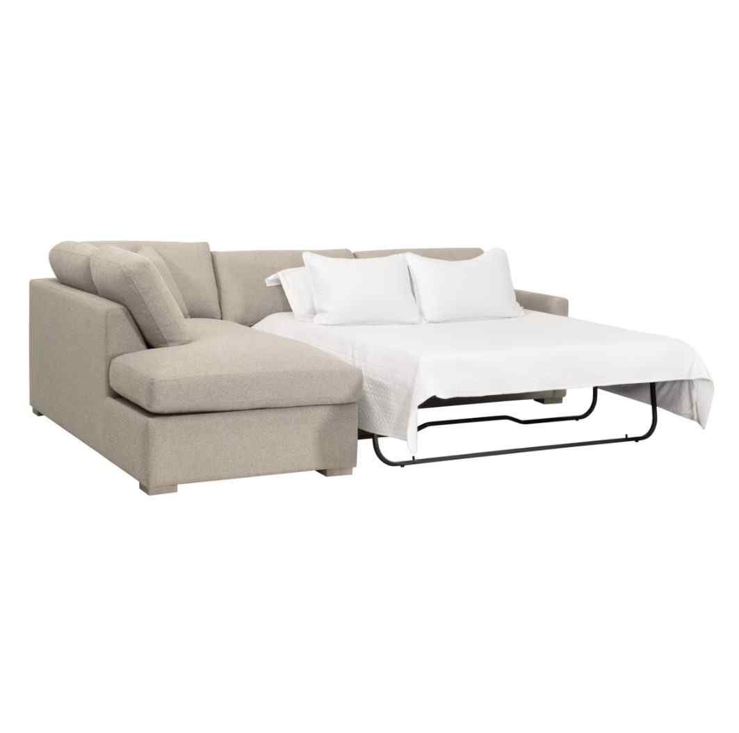 Clara 112" Fabric Slim Arm Sleeper Queen Sectional Sofa