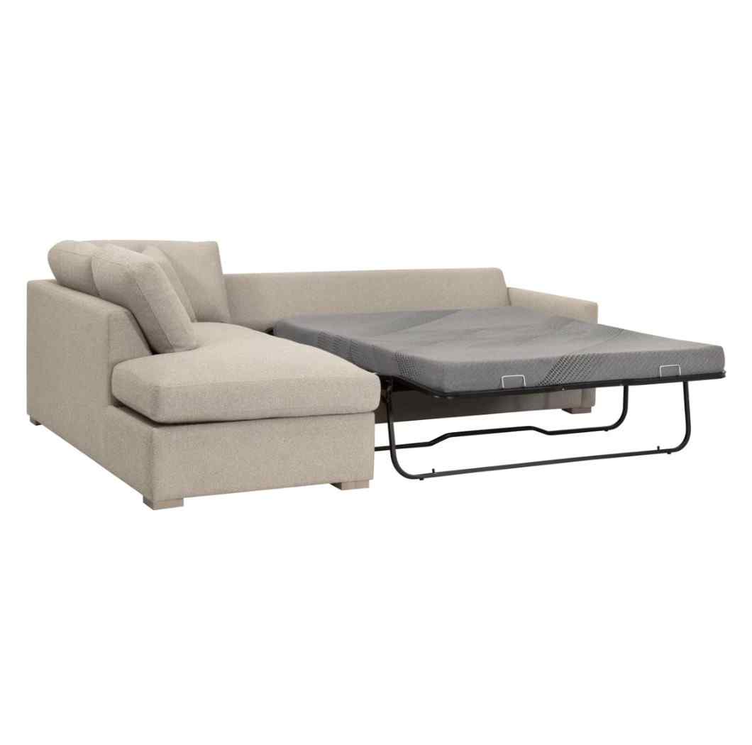 Clara 112" Fabric Slim Arm Sleeper Queen Sectional Sofa