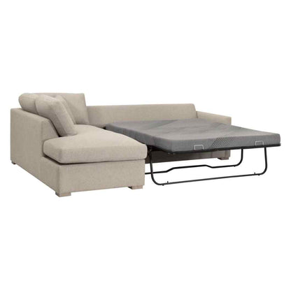 Clara 112" Fabric Slim Arm Sleeper Queen Sectional Sofa