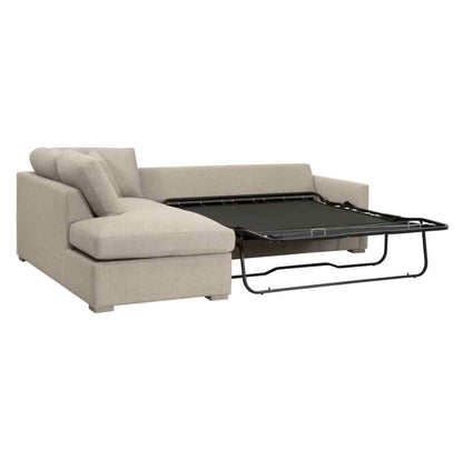 Clara 112" Fabric Slim Arm Sleeper Queen Sectional Sofa