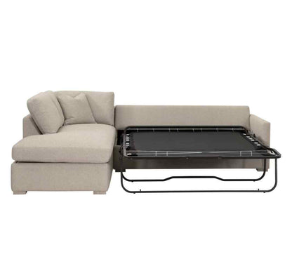 Clara 112" Fabric Slim Arm Sleeper Queen Sectional Sofa