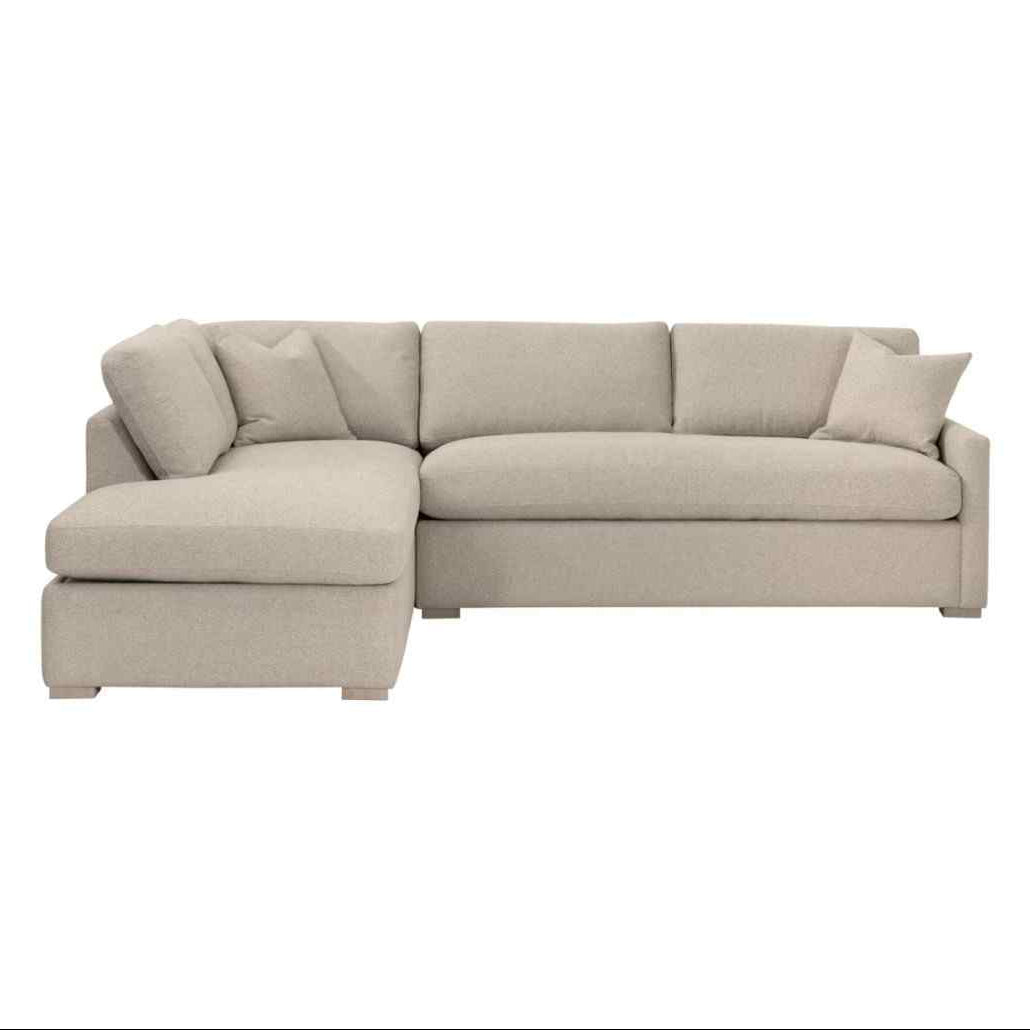 Clara 112" Fabric Slim Arm Sleeper Queen Sectional Sofa