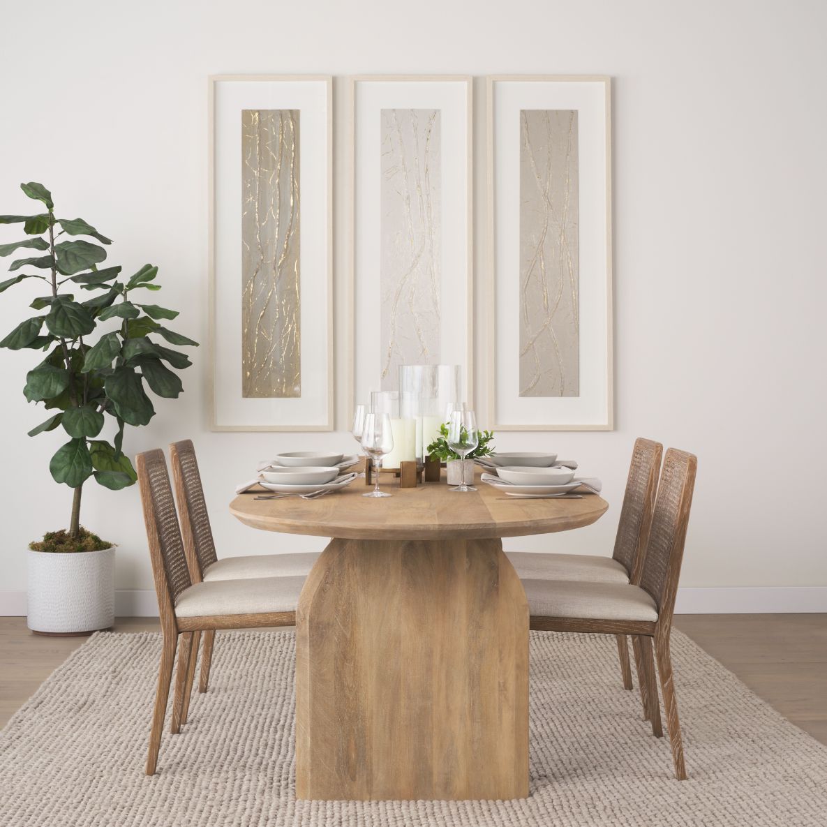 Mercana Clara Fabric Armless Dining Chair (Set of 2)